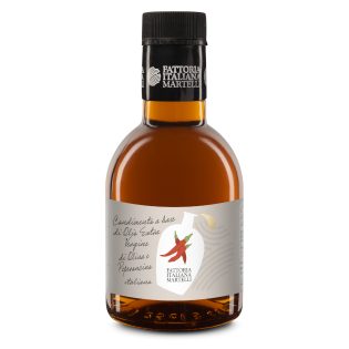 Condimento a base di olio extra vergine di oliva aromatizzato al peperoncino